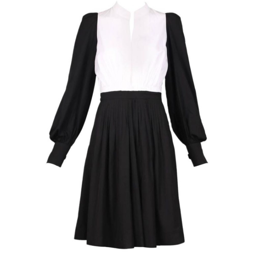 Yves Saint Laurent YSL Color Block Cotton Dress